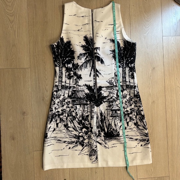 Gabby Skye Women's A-Line Black White Printed Sleeveless Dress Size 12 - Picture 5 of 8